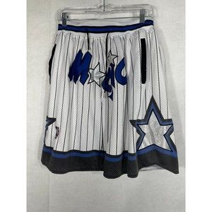 JUST DON ORLANDO MAGIC NBA 1992-93 BASKETBALL SHORTS XL WHITE ZIP POCKETS USA